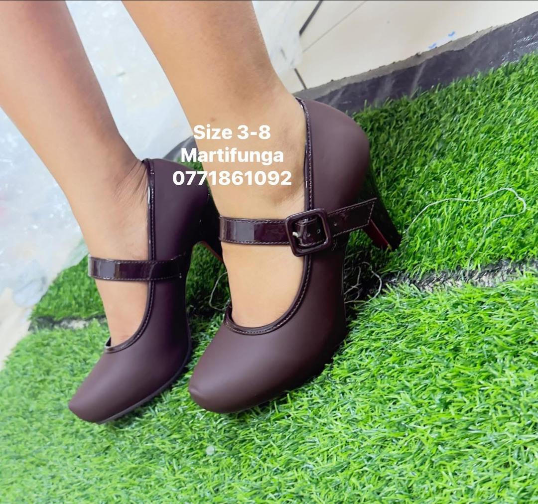 Black Patent Strappy Block Heel Sandals