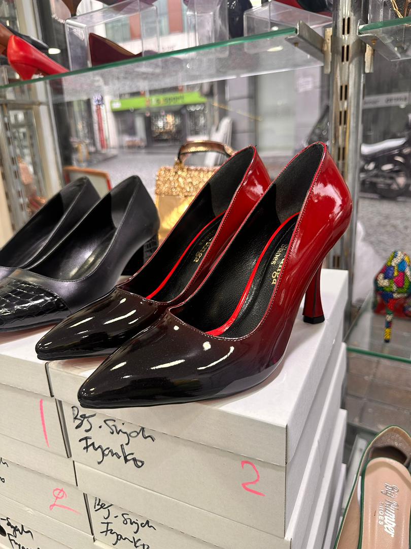Black Red Ombre Stiletto Pumps