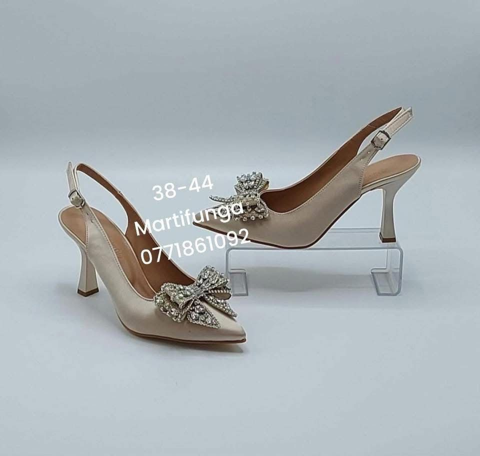 Champagne Crystal Butterfly Bow Slingback
