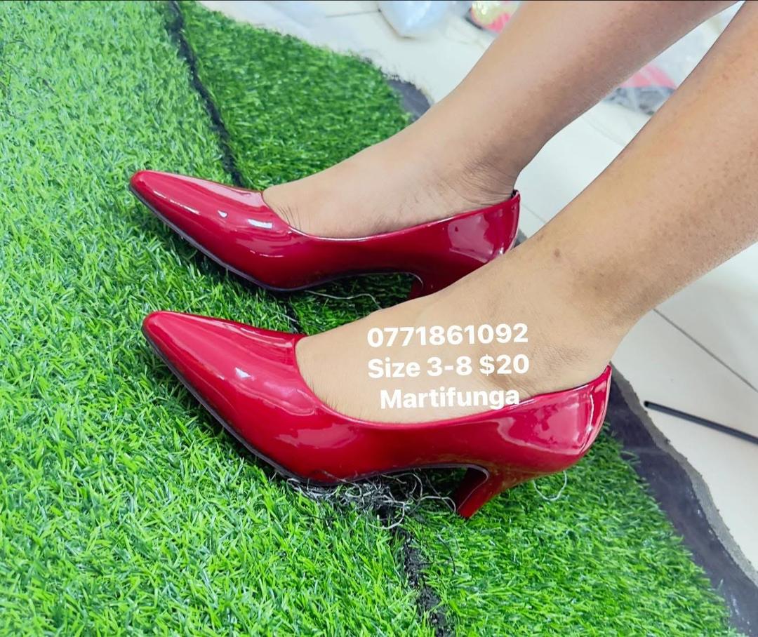 Red Patent Classic Kitten Heel Pumps
